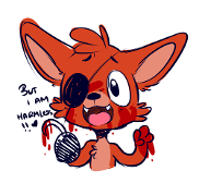 Uh oh it looks like foxy got into the tomato sauce again ^-^" I hope......