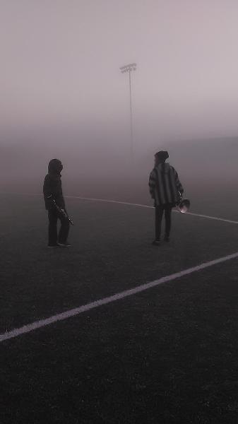 Our practice field is a foggy bitch!