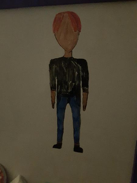 Please excuse my bad attempt at drawing ? (his hands look like Patrick's from Spongebob ?)
