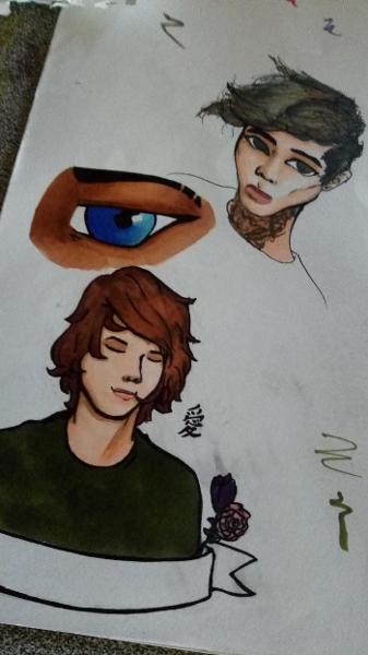 tim henson from polyphia on top and then my friend in the bottom, don't question the random eye