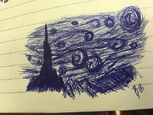 Small quick doodle in Geometry a not accurate Starry Night