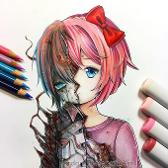 happy sayori on the outside and broken on the inside