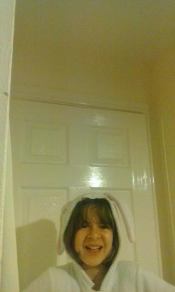 Me in a bunny onesie. :3
