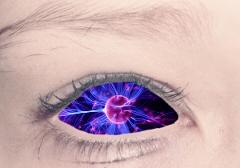 What it would look like if someone had a plasma ball as an eye