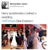 He "accidentally crashed a wedding" omg how did I not know this????!