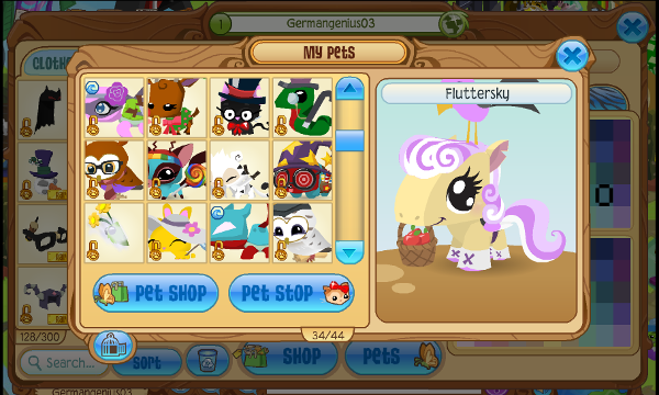 Here are some of my pets. (If you can't tell, the pony is supposed to be Fluttershy.)