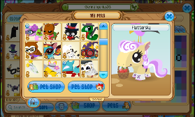 Here are some of my pets. (If you can't tell, the pony is supposed to be Fluttershy.)