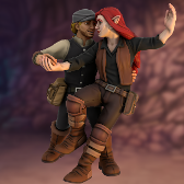 Old model I made of Jacob and Salaniea dancing during their quest hehe