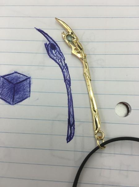 Free hand sketch (necklace for size)