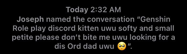 Totally normal group chat name-