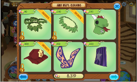 In the Jam Mart Clothing shop, you can buy clothes and accessories for your animal, using "gems."
