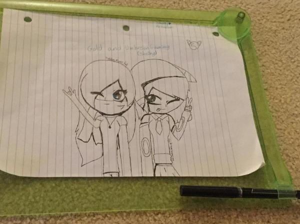 Me and GoldenNightFall, my new friend! :) Give her some credit since she told me 2 draw dis! :D