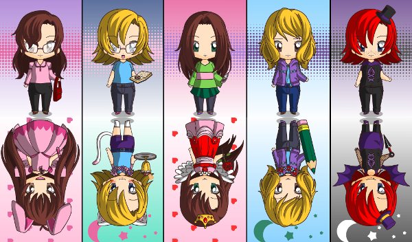 My sisters and I. Chibi. 'Reflection'