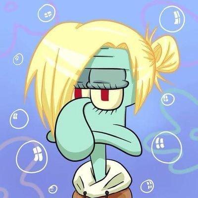 what if squidward cosplayed as annie from AOT?