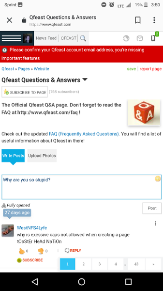 I might get banned for saying "why are you so stupid" on the Qfeast q n a page