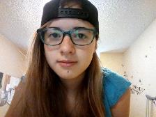 Back when I had long hair and I tried on my old glasses-
