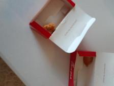 two chicken nuggets boxes    "ok here" ~chick fil a