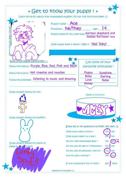 decided to fill out a silly puppyspace form!!