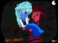 Calavera Ruby and Sapphire. Happy Halloween! (@LAUGHYSAPPHY did Sapphire,I did the rest)