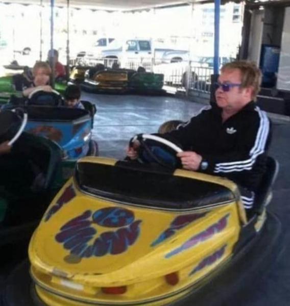 thinking about elton john in the bumper car?