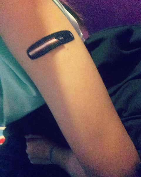 Had to get a shot today, on the bright side I got a hella cute bandaid!ignore my freakishly long arm