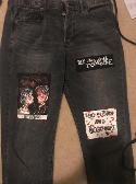i turned my jeans into an mcr painting sorry not sorry