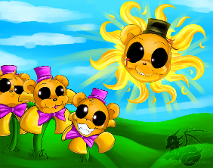 The Fredbears that turned into flowers. And Sun Goldie.