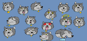 Wolfie emotioncon collection.