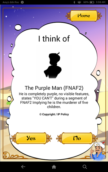 i didnt know they had him in akinator...
