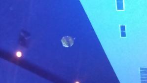 Their a balloon flying inside the Auditorium