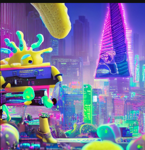 asked AI to generate random image, never thought this would happen. also is that a sponge?