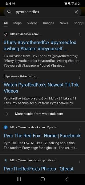 I show up on Google whenever you search up PyroTheRedFox!