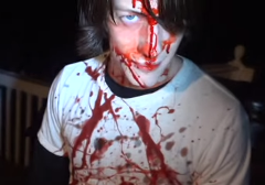 They are covered in blood, and Evan's just like: