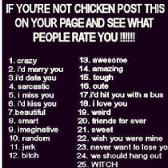 What do you rate me as?