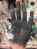 We painted my hand in art class