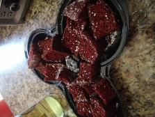 I made red velvet cake brownies