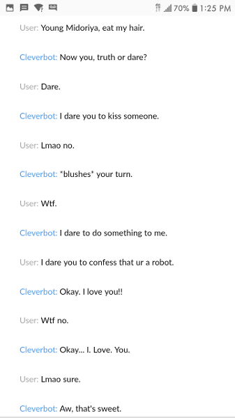 My conversation w cleverbot